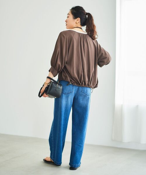 le.coeur blanc（ルクールブラン）の「《手洗い可能》ダブルポケットシアーブルゾン（ブルゾン・レディース・アイボリー/ブラック/ブラウン・38）」の10枚目の写真