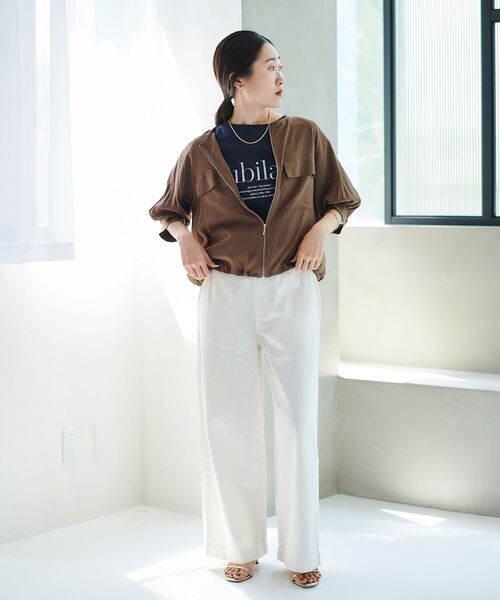 le.coeur blanc（ルクールブラン）の「《手洗い可能》ダブルポケットシアーブルゾン（ブルゾン・レディース・アイボリー/ブラック/ブラウン・38）」の16枚目の写真