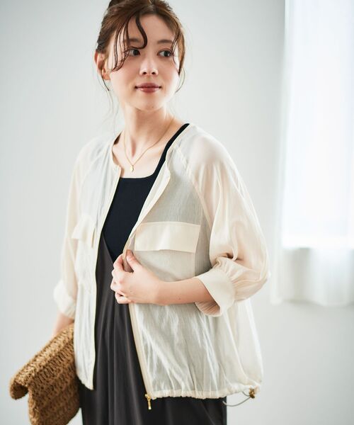 le.coeur blanc（ルクールブラン）の「《手洗い可能》ダブルポケットシアーブルゾン（ブルゾン・レディース・アイボリー/ブラック/ブラウン・38）」の21枚目の写真