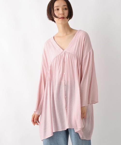 LEPSIM（レプシィム）の「2WAYギャザーチュニックワンピース　319402（チュニック・レディース・ブラック/アイボリー/ライトブルー/ライトピンク・FREE）」の20枚目の写真