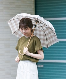 SMELLY | because　ギンガムチェックバンブー長傘(長傘)