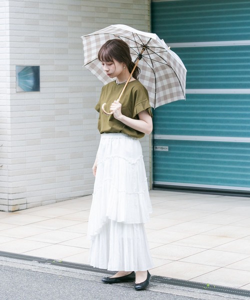 SMELLY（スメリー）の「because　ギンガムチェックバンブー長傘（長傘・レディース・グレー系その他/ブルー系その他・FREE）」の5枚目の写真