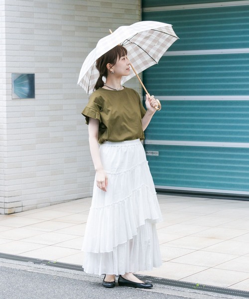 SMELLY（スメリー）の「because　ギンガムチェックバンブー長傘（長傘・レディース・グレー系その他/ブルー系その他・FREE）」の7枚目の写真