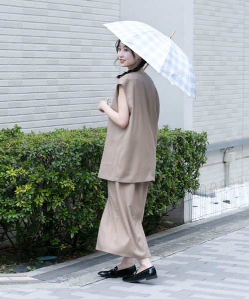 SMELLY（スメリー）の「because　ギンガムチェックバンブー長傘（長傘・レディース・グレー系その他/ブルー系その他・FREE）」の11枚目の写真