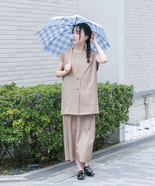 SMELLY（スメリー）の「because　ギンガムチェックバンブー長傘（長傘・レディース・グレー系その他/ブルー系その他・FREE）」の12枚目の写真