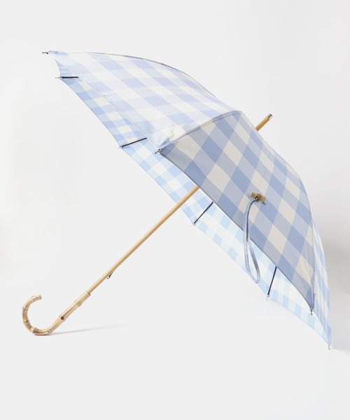 SMELLY（スメリー）の「because　ギンガムチェックバンブー長傘（長傘・レディース・グレー系その他/ブルー系その他・FREE）」の15枚目の写真