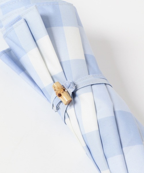 SMELLY（スメリー）の「because　ギンガムチェックバンブー長傘（長傘・レディース・グレー系その他/ブルー系その他・FREE）」の19枚目の写真