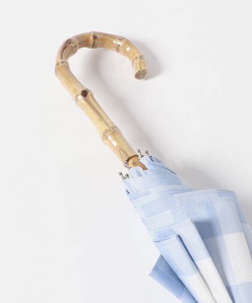 SMELLY（スメリー）の「because　ギンガムチェックバンブー長傘（長傘・レディース・グレー系その他/ブルー系その他・FREE）」の20枚目の写真