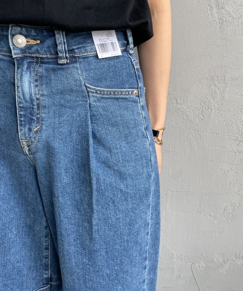 SOMETHING（サムシング）の「[SOMETHING/サムシング] HANA タックカーブテーパード デニムパンツ（デニムパンツ・レディース・ライトインディゴブルー/ブラック/インディゴブルー・XS/S/M）」の20枚目の写真