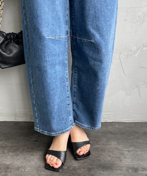 SOMETHING（サムシング）の「[SOMETHING/サムシング] HANA タックカーブテーパード デニムパンツ（デニムパンツ・レディース・ライトインディゴブルー/ブラック/インディゴブルー・XS/S/M）」の21枚目の写真