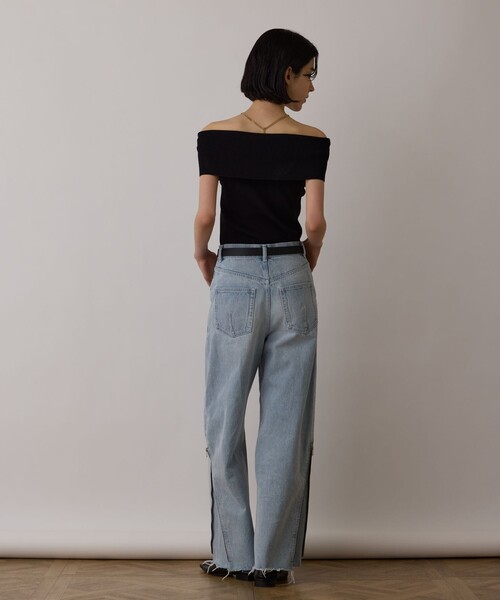 Diagram(ダイアグラム)の「サス付zipデニムパンツ(デニムパンツ・レディース・サックスブルー/ベージュ・36/38)」の8枚目の写真