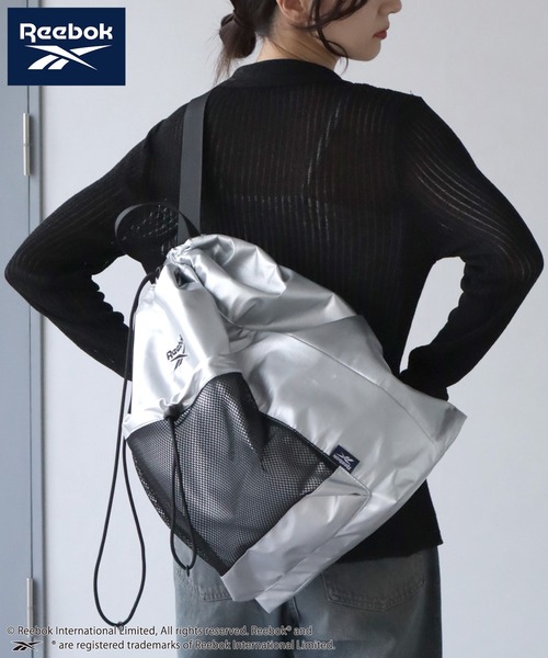 Reebok(リーボック)の「【Reebok/リーボック】ドローストリング ワンショルダーバッグ(ショルダーバッグ・メンズ・ブラック/ベージュ/シルバー・FREE)」の3枚目の写真