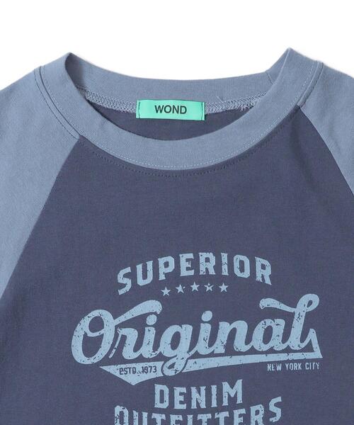 WOND(ウォンド)の「WOND/ロゴラグランT(Tシャツ/カットソー・レディース・ホワイト/ネイビー・FREE)」の5枚目の写真