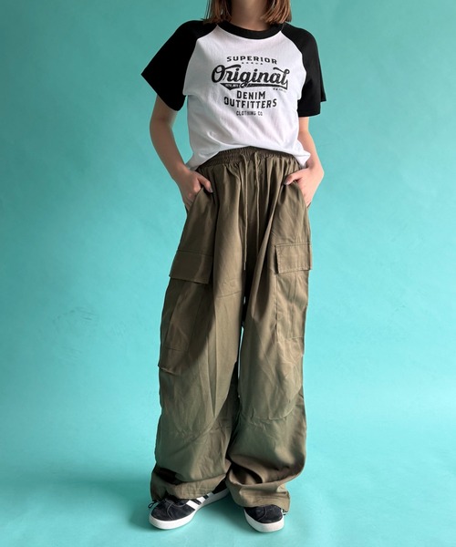 WOND(ウォンド)の「WOND/ロゴラグランT(Tシャツ/カットソー・レディース・ホワイト/ネイビー・FREE)」の10枚目の写真