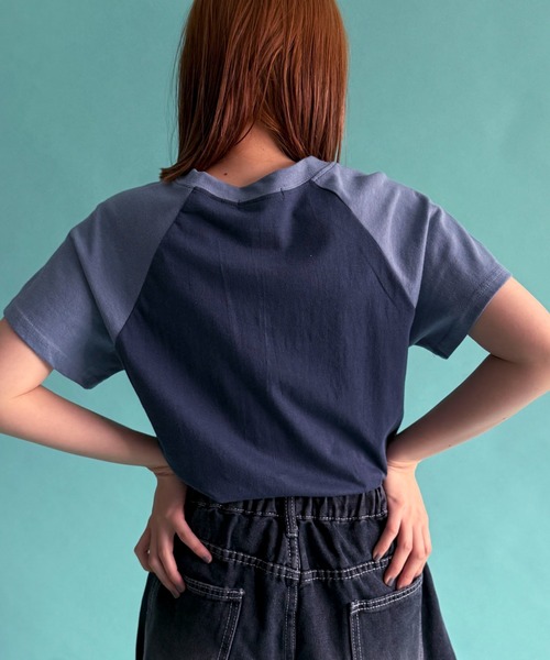 WOND(ウォンド)の「WOND/ロゴラグランT(Tシャツ/カットソー・レディース・ホワイト/ネイビー・FREE)」の13枚目の写真