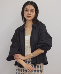 【WEB限定】シアーリネンジップブラウス/ブルゾン［冷房対策・日除け］