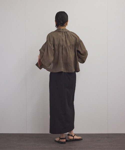 セール】【WEB限定】シアーリネンジップブラウス/ブルゾン［冷房