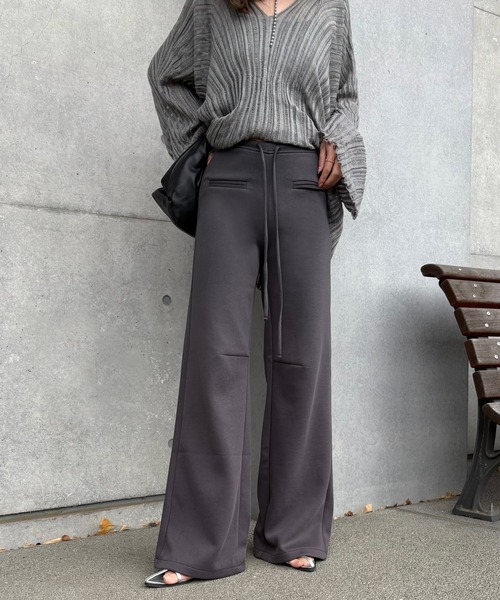 high waist flare wide sweat pants /ハイウエスト フレア