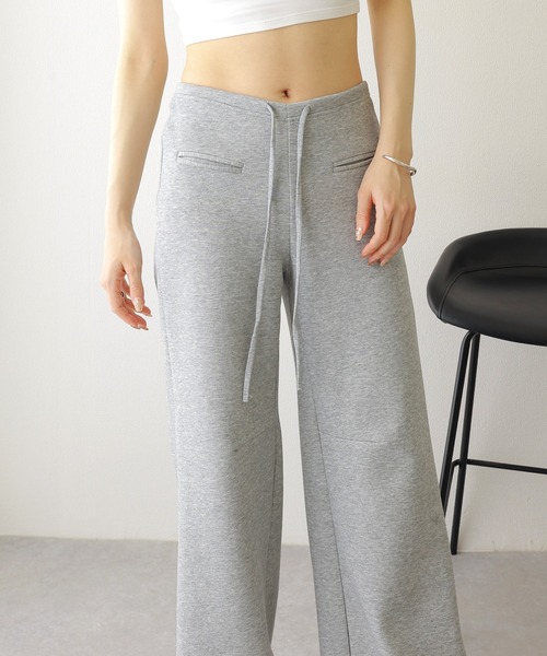 LAULEN(ローレン)の「high waist flare wide sweat pants /ハイウエスト フレア ワイド スウェット パンツ(スウェットパンツ・レディース・ブラック/グレー/チャコールグレー・S/M)」の8枚目の写真
