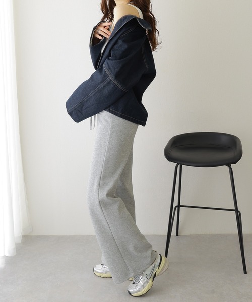 high waist flare wide sweat pants /ハイウエスト フレア