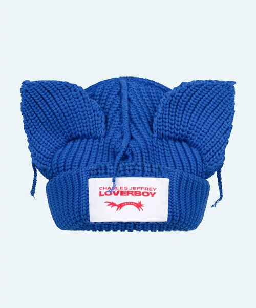 Charles Jeffrey Loverboy（チャールズジェフリーラバーボーイ）の「Charles Jeffrey LOVERBOY/チャールズジェフリーラバーボーイ/CHUNKY EARS BEANIE（ニットキャップ/ビーニー・レディース・ブラック/ホワイト系2/エンジ/モスグリーン/ピンク/ブルー・F）」の5枚目の写真
