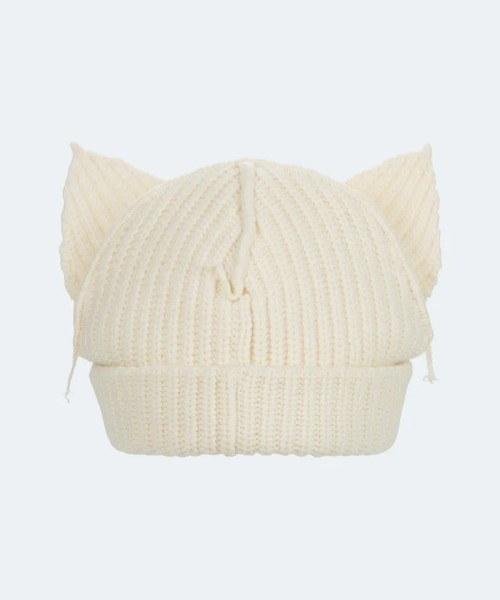 Charles Jeffrey Loverboy（チャールズジェフリーラバーボーイ）の「Charles Jeffrey LOVERBOY/チャールズジェフリーラバーボーイ/CHUNKY EARS BEANIE（ニットキャップ/ビーニー・レディース・ブラック/ホワイト系2/エンジ/モスグリーン/ピンク/ブルー・F）」の7枚目の写真