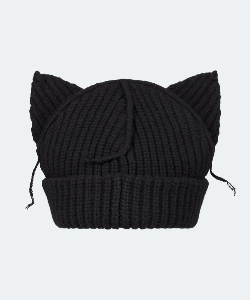 Charles Jeffrey Loverboy（チャールズジェフリーラバーボーイ）の「Charles Jeffrey LOVERBOY/チャールズジェフリーラバーボーイ/CHUNKY EARS BEANIE（ニットキャップ/ビーニー・レディース・ブラック/ホワイト系2/エンジ/モスグリーン/ピンク/ブルー・F）」の8枚目の写真