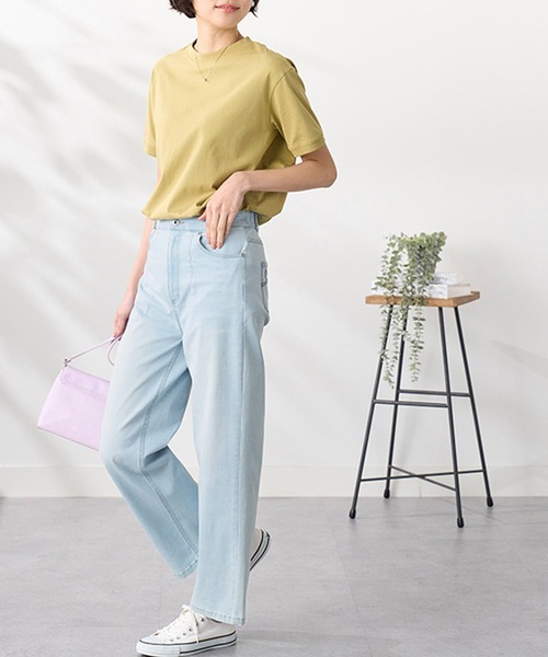 BELLUNA PLUS(ベルーナ)の「ヒンヤリ冷感ジーンズ・ワイド62丈(その他パンツ・レディース・オフホワイト/インディゴブルー/ブルー系その他/ブラック/ライトブルー・SMALL/LARGE/MEDIUM/X-LARGE)」の21枚目の写真