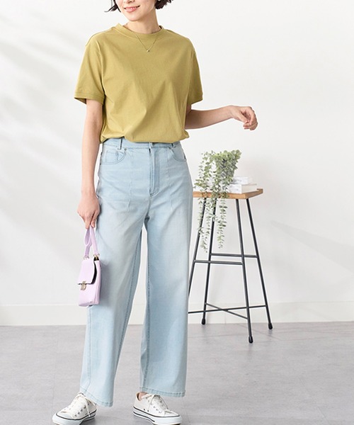BELLUNA PLUS(ベルーナ)の「ヒンヤリ冷感ジーンズ・ワイド62丈(その他パンツ・レディース・オフホワイト/インディゴブルー/ブルー系その他/ブラック/ライトブルー・SMALL/LARGE/MEDIUM/X-LARGE)」の22枚目の写真