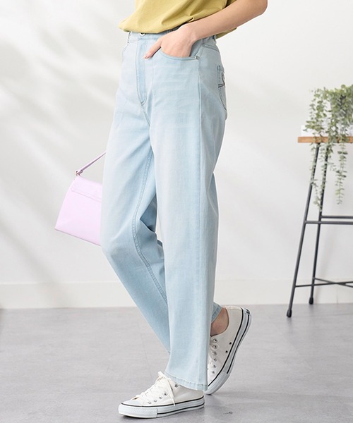 BELLUNA PLUS(ベルーナ)の「ヒンヤリ冷感ジーンズ・ワイド62丈(その他パンツ・レディース・オフホワイト/インディゴブルー/ブルー系その他/ブラック/ライトブルー・SMALL/LARGE/MEDIUM/X-LARGE)」の20枚目の写真
