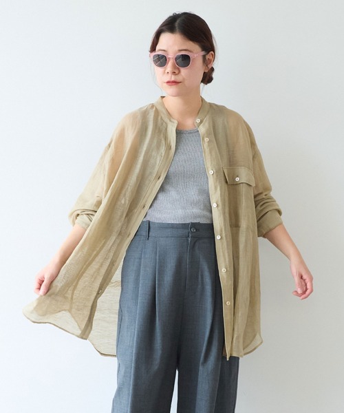 yuni（ユニ　）の「カールマイヤー　moe sleeves シャツ（シャツ/ブラウス・レディース・カーキ/アイボリー/ブラック・FREE）」の3枚目の写真