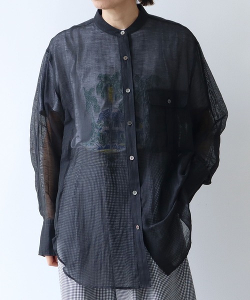 ブラウス シャツ カールマイヤー　moe sleeves シャツ レディース △カールマイヤー moe sleeves シャツ（シャツ/ブラウス）｜yuni