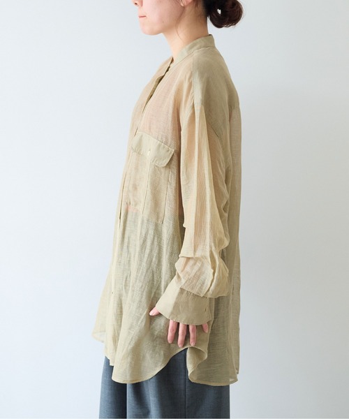 yuni（ユニ　）の「カールマイヤー　moe sleeves シャツ（シャツ/ブラウス・レディース・カーキ/アイボリー/ブラック・FREE）」の14枚目の写真