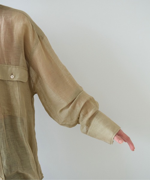 yuni（ユニ　）の「カールマイヤー　moe sleeves シャツ（シャツ/ブラウス・レディース・カーキ/アイボリー/ブラック・FREE）」の10枚目の写真