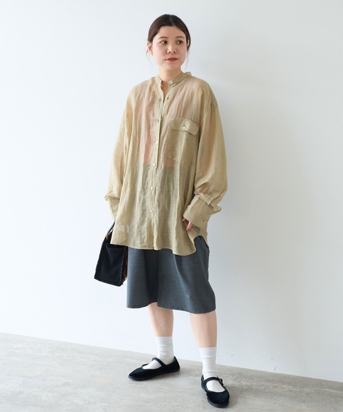 yuni（ユニ　）の「カールマイヤー　moe sleeves シャツ（シャツ/ブラウス・レディース・カーキ/アイボリー/ブラック・FREE）」の20枚目の写真