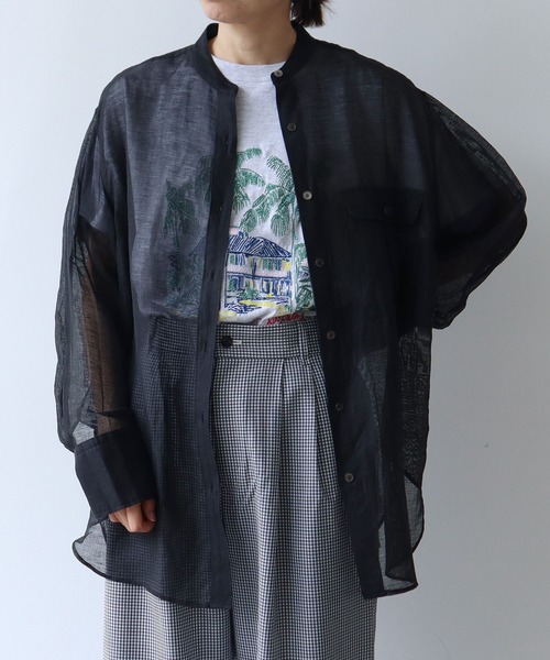 yuni（ユニ　）の「カールマイヤー　moe sleeves シャツ（シャツ/ブラウス・レディース・カーキ/アイボリー/ブラック・FREE）」の5枚目の写真