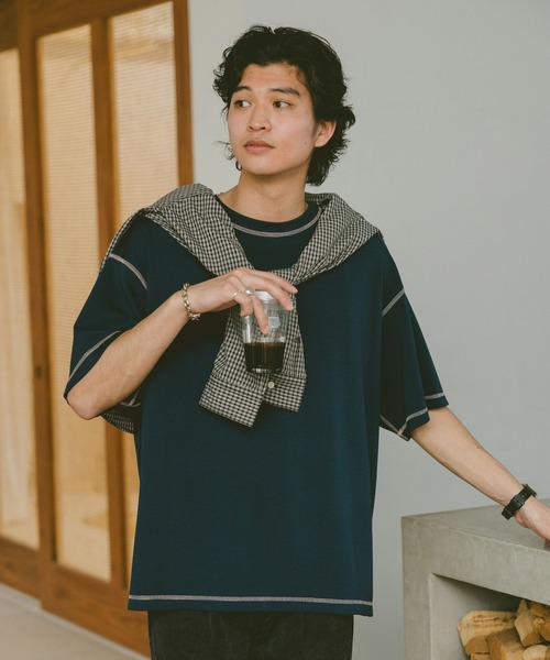 RAGEBLUE（レイジブルー）の「カラーステッチ/ポンチTシャツ（Tシャツ/カットソー・メンズ・ホワイト系その他4/ブラック/ホワイト/グリーン・MEDIUM/LARGE）」の4枚目の写真