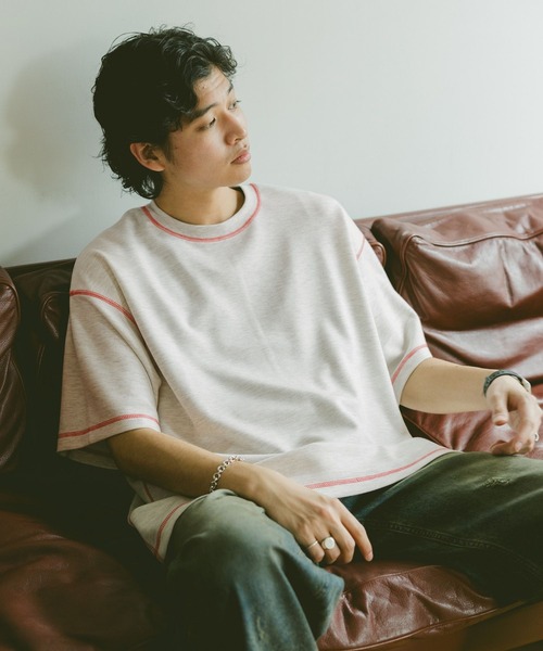 RAGEBLUE（レイジブルー）の「カラーステッチ/ポンチTシャツ（Tシャツ/カットソー・メンズ・ホワイト系その他4/ブラック/ホワイト/グリーン・MEDIUM/LARGE）」の2枚目の写真