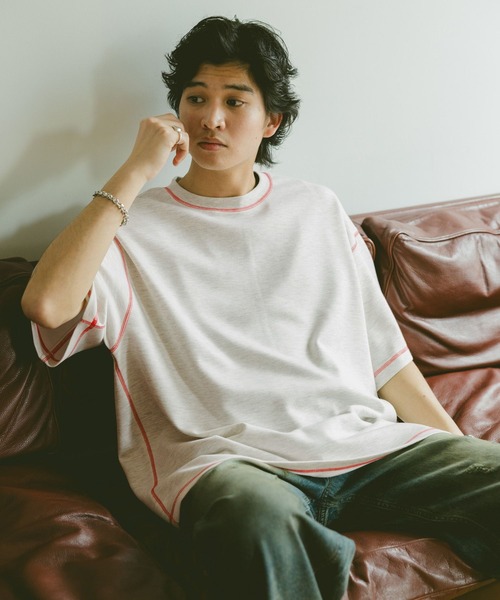 RAGEBLUE（レイジブルー）の「カラーステッチ/ポンチTシャツ（Tシャツ/カットソー・メンズ・ホワイト系その他4/ブラック/ホワイト/グリーン・MEDIUM/LARGE）」の10枚目の写真