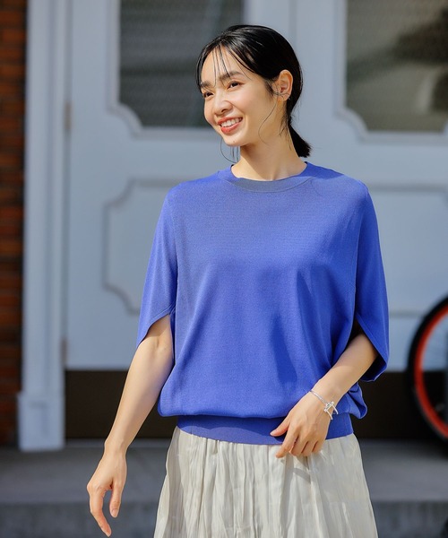 FOUND GOOD（ファウンドグッド）の「COOLニット/ドルマンPO（ニット/セーター・レディース・グレー系8/ブルー系5/アイボリー/ブラック/イエロー系5・L/M/S）」の4枚目の写真