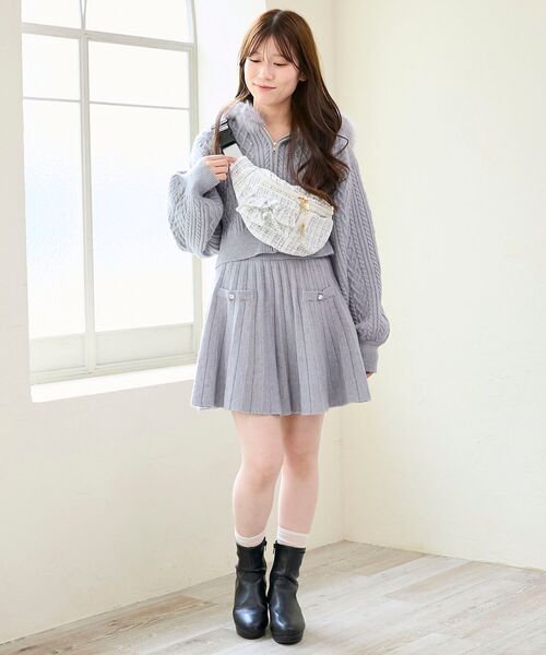 MAJESTIC LEGON（マジェスティックレゴン）の「ハート×フリルウエストポーチ（ボディバッグ/ウエストポーチ・レディース・アイボリー/ピンク/ブラック/ホワイト系その他2/ブラック系その他・FREE）」の12枚目の写真