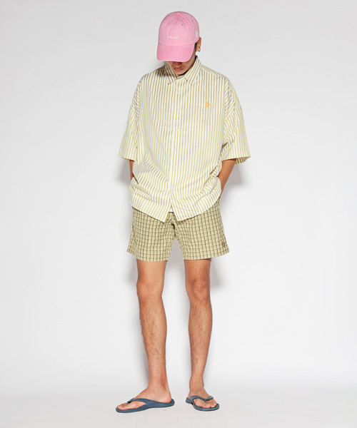 ALDIES(アールディーズ)の「Check Short Pants / チェックショートパンツ(その他パンツ・メンズ・オリーブ/ピンク/バーガンディー・MEDIUM/SMALL/LARGE/X-LARGE)」の2枚目の写真