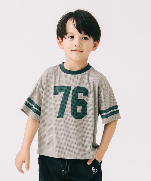B:MING by BEAMS（ビーミングバイビームス）の「メッシュ ショートスリーブ Tシャツ 2025SS（100～140cm）（Tシャツ/カットソー・キッズ・グレー/オリーブ・140/100/110/120/130）」の3枚目の写真