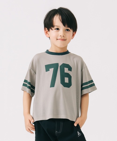 B:MING by BEAMS（ビーミングバイビームス）の「メッシュ ショートスリーブ Tシャツ 2025SS（100～140cm）（Tシャツ/カットソー・キッズ・グレー/オリーブ・140/100/110/120/130）」の2枚目の写真