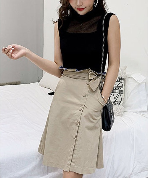 BLANC FICELLE（ブランフィセル）の「ノースリーブ　ハイネック（Tシャツ/カットソー・レディース・グリーン/ピンク/グレー/ネイビー/ベージュ/ブラック/ホワイト・FREE）」の10枚目の写真