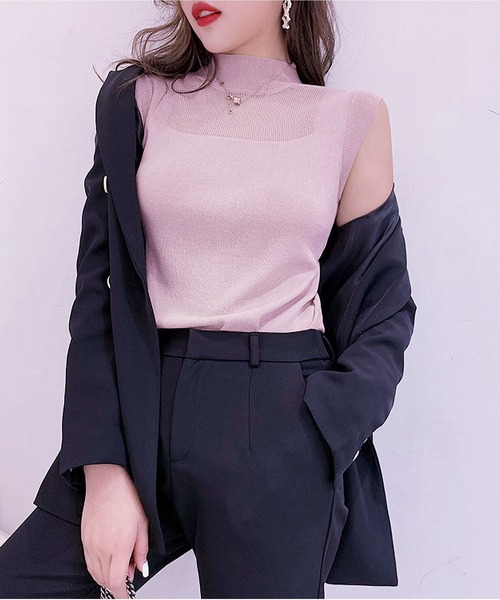 BLANC FICELLE（ブランフィセル）の「ノースリーブ　ハイネック（Tシャツ/カットソー・レディース・グリーン/ピンク/グレー/ネイビー/ベージュ/ブラック/ホワイト・FREE）」の19枚目の写真