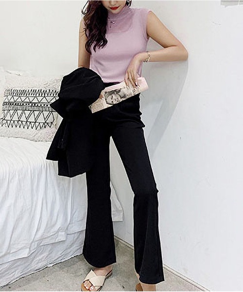 BLANC FICELLE（ブランフィセル）の「ノースリーブ　ハイネック（Tシャツ/カットソー・レディース・グリーン/ピンク/グレー/ネイビー/ベージュ/ブラック/ホワイト・FREE）」の21枚目の写真