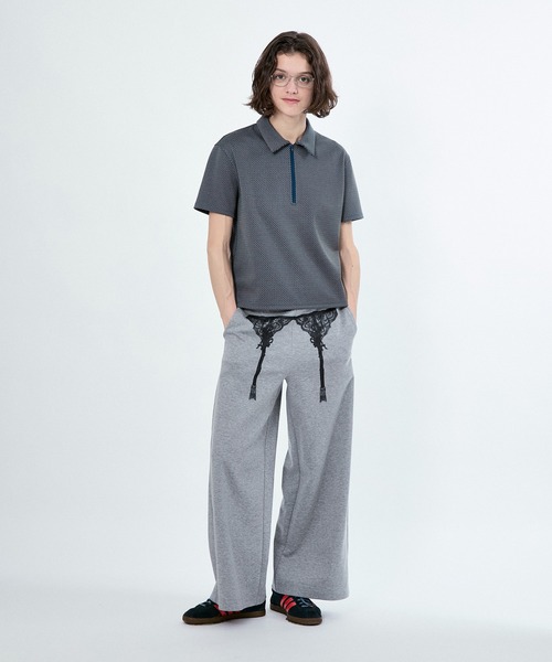 M TO R(ムウトアール)の「TROMPE GARTER PRINT BUGGY SWEAT PT(その他パンツ・レディース・ライトグレー/ネイビー・42/40/38)」の6枚目の写真