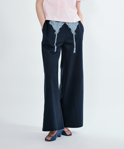 M TO R(ムウトアール)の「TROMPE GARTER PRINT BUGGY SWEAT PT(その他パンツ・レディース・ライトグレー/ネイビー・42/40/38)」の12枚目の写真