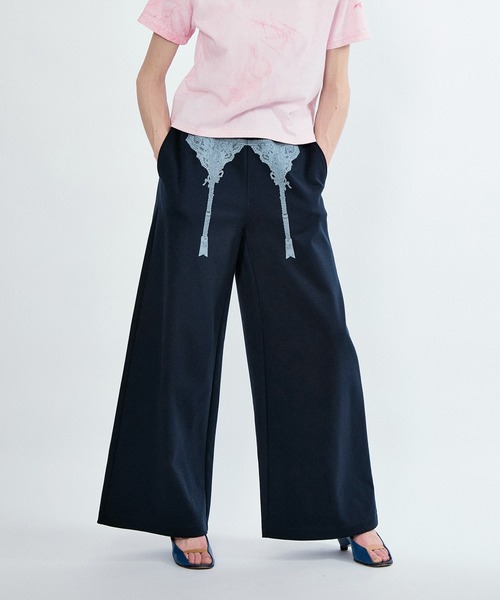 M TO R(ムウトアール)の「TROMPE GARTER PRINT BUGGY SWEAT PT(その他パンツ・レディース・ライトグレー/ネイビー・42/40/38)」の15枚目の写真